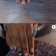 Blue custom nails