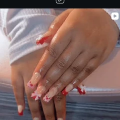Pink and white manicure